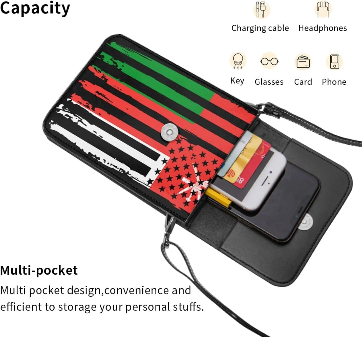 Vintage Sao Tome an Principe America Flag Striped Patterns Small Crossbody Purse Cell Phone Bag for Women