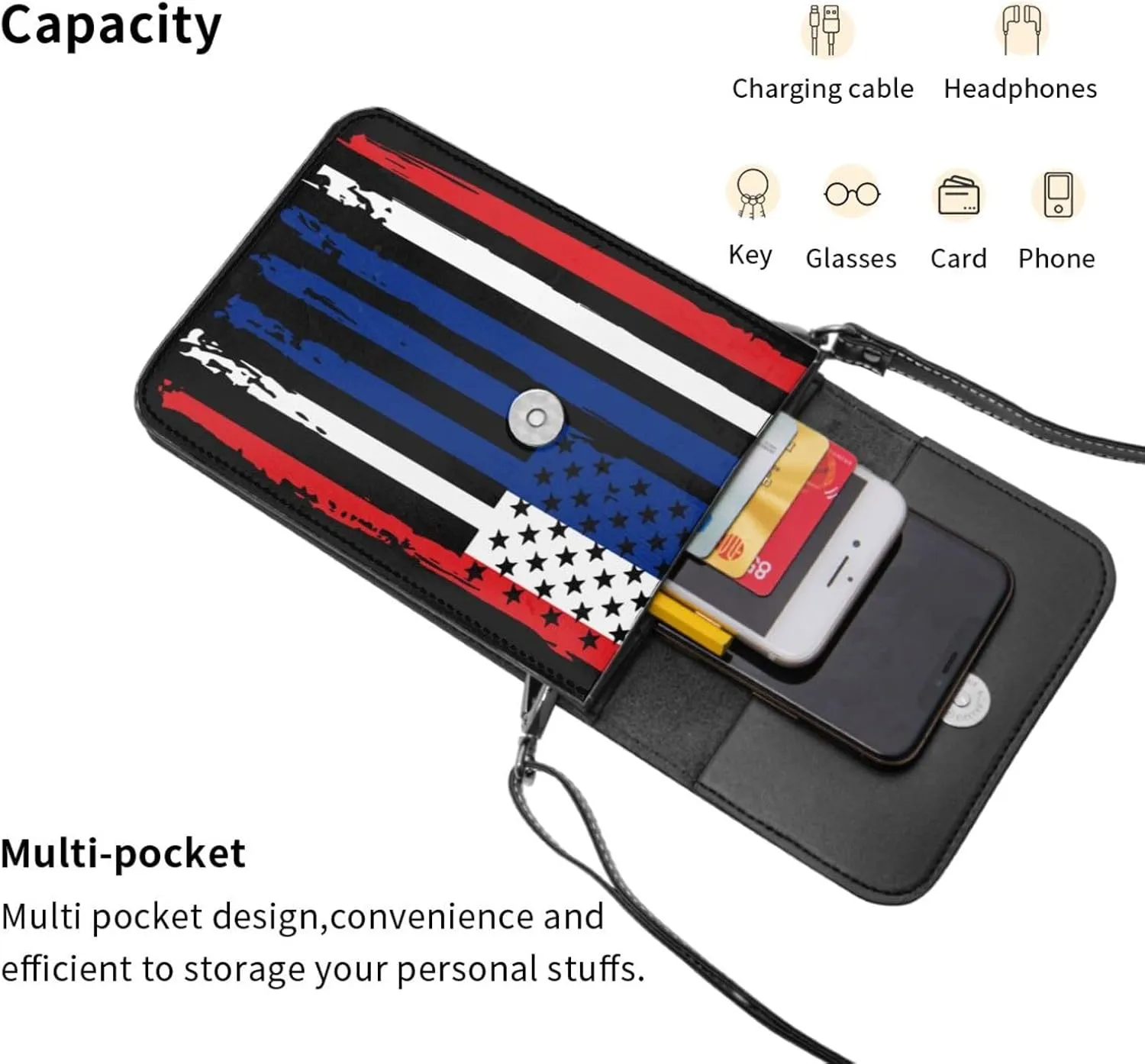 Vintage Tanzanian America Flag Striped Patterns Small Crossbody Purse Cell Phone Bag for Women