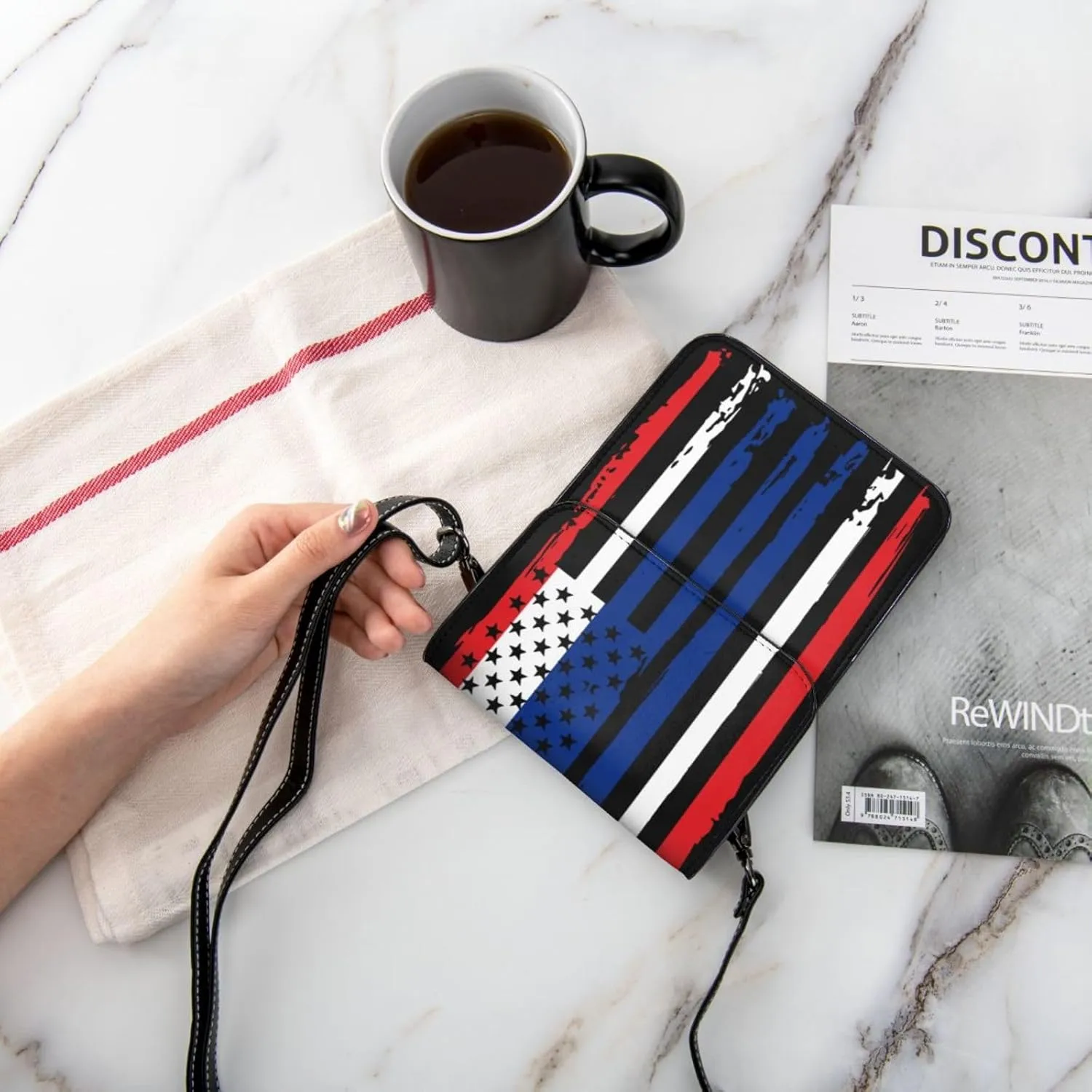 Vintage Tanzanian America Flag Striped Patterns Small Crossbody Purse Cell Phone Bag for Women
