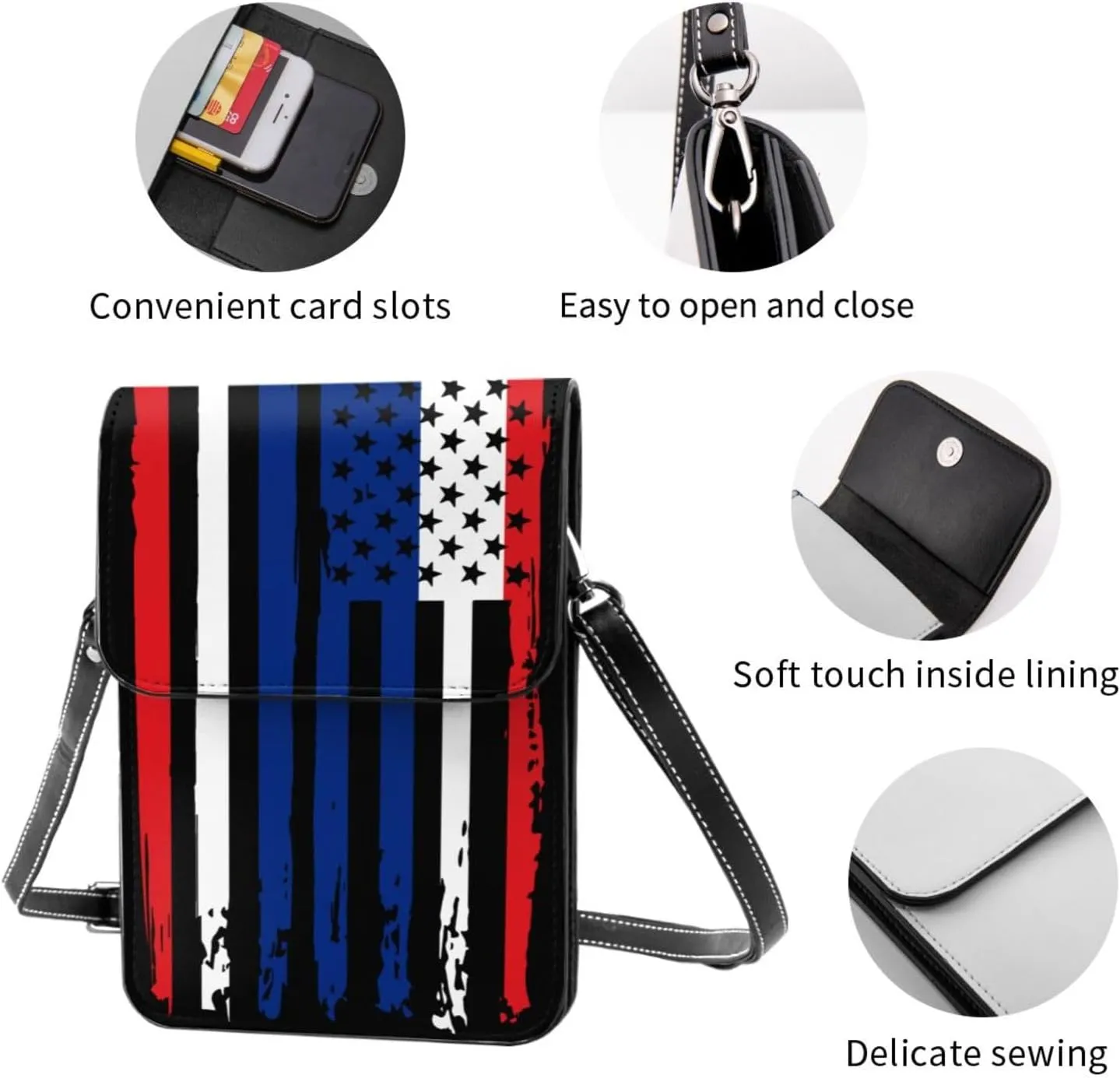 Vintage Tanzanian America Flag Striped Patterns Small Crossbody Purse Cell Phone Bag for Women