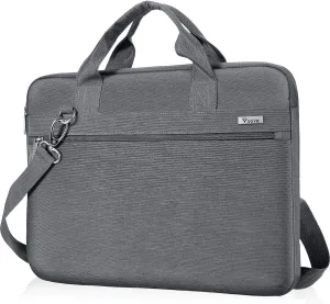 Voova Laptop Bag 17 17.3 Inch, 360° Protective Laptop Case Sleeve with Shoulder Strap Compatible with 17-18 Inch Lenovo Asus Acer Dell Hp, Waterproof Computer Bag Slim Briefcase for Men Women, Grey