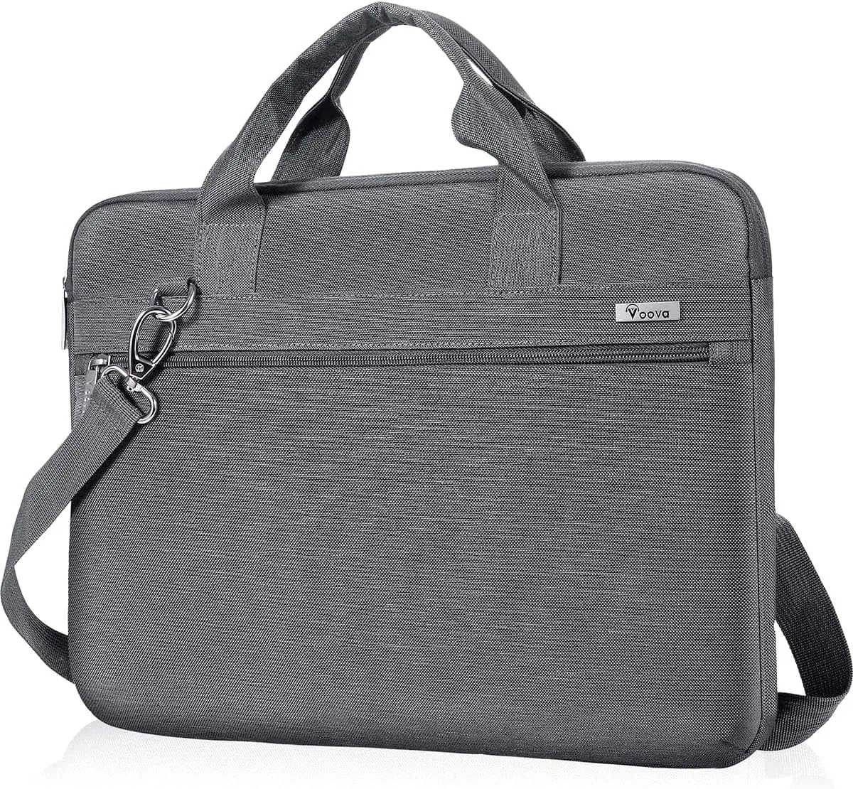 Voova Laptop Bag 17 17.3 Inch, 360° Protective Laptop Case Sleeve with Shoulder Strap Compatible with 17-18 Inch Lenovo Asus Acer Dell Hp, Waterproof Computer Bag Slim Briefcase for Men Women, Grey