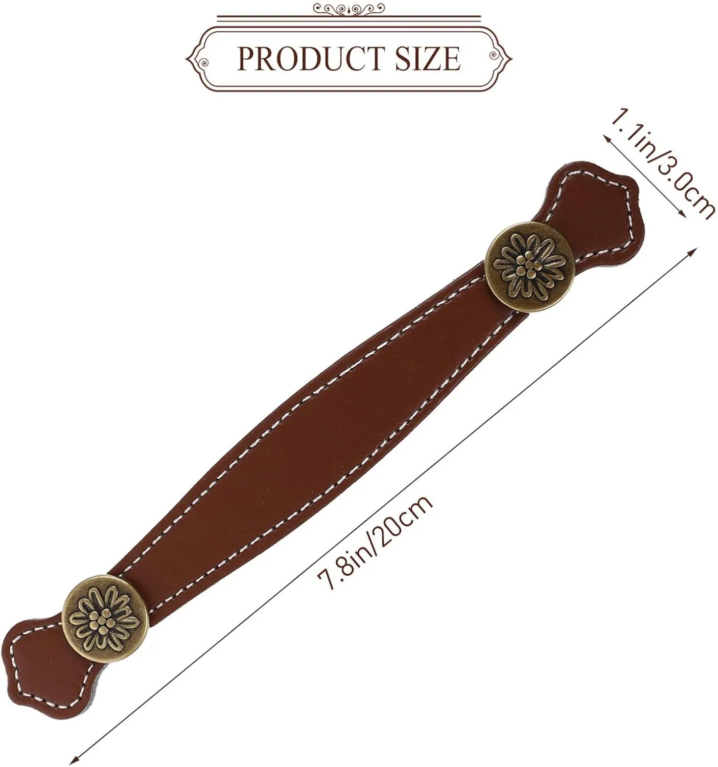 Wakauto Dresser Knobs 4pcs Leather Handle Vintage Suitcase Leather Suitcase Closet Door knobs Furniture Handle Strap Bags