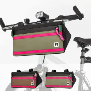 Waterproof Bike Bag, Front Handlebar Bag, Mount Bicycle Bag that converts to Crossbody Bag (green)