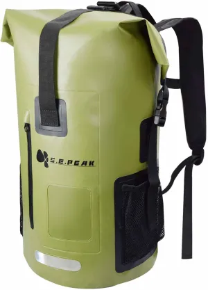 Waterproof Dry Bag Backpack IPX6, Roll-Top Closure Bag Boating & Kayak Accessories - Essentials for Camping Swimming Beach Fishing Rafting Travel, Green