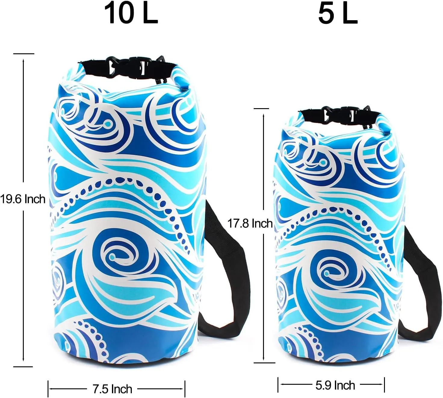 Waterproof Dry Bags 10L Kayaking Bag Small Beach Dry Bag Backpack for Kayaking Boating Camping Swimming Outdoor