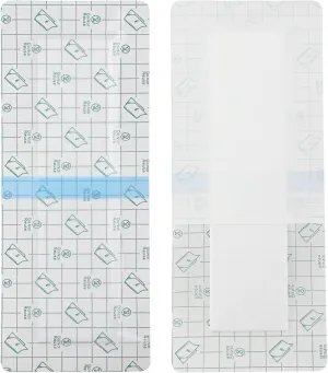Waterproof Knee Replacement Surgery Bandage | 4x8 Inch Shower Protector Island Dressing Pad Bordered Gauze | Hip Surgery Recovery Large Wounds Incision Cover with Adhesive Border (Pack of 25)
