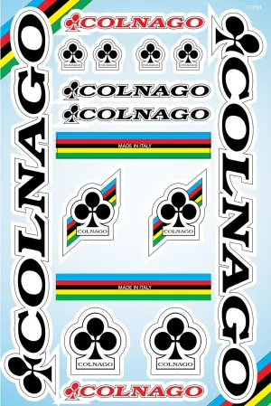 Waterproof Sticker Set Compatible with Colnago, Precision Cut Around Shape, Sheet Size 30x20cm - CC054
