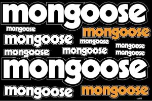 Waterproof Sticker Set Compatible with Mongoose, Precision Cut Around Shape, Sheet Size 30x20cm - CC063