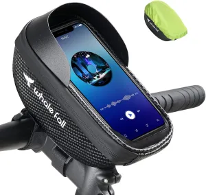 whale fall Bike Handlebar Bag Waterproof Bike Phone Holder Bike Phone Mount Bicycle Phone Mount Bike Phone Bag Cycling Accessories with Rain Cover for all Phone under 7"
