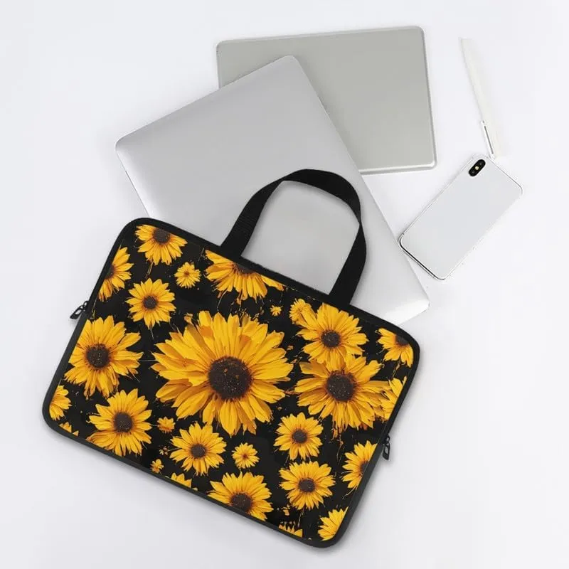 White Daisy Ladybug Laptop Bag Polka Dots Daisy Notebook Bags Border Collie Computer Case for Laptop or Tablet