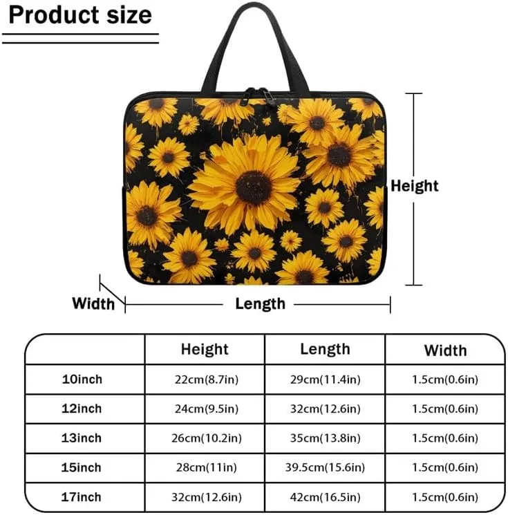 White Daisy Ladybug Laptop Bag Polka Dots Daisy Notebook Bags Border Collie Computer Case for Laptop or Tablet