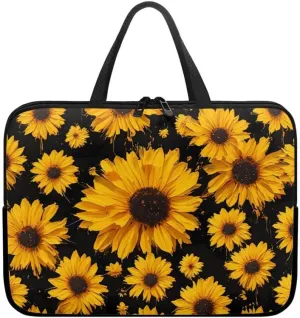 White Daisy Ladybug Laptop Bag Polka Dots Daisy Notebook Bags Border Collie Computer Case for Laptop or Tablet