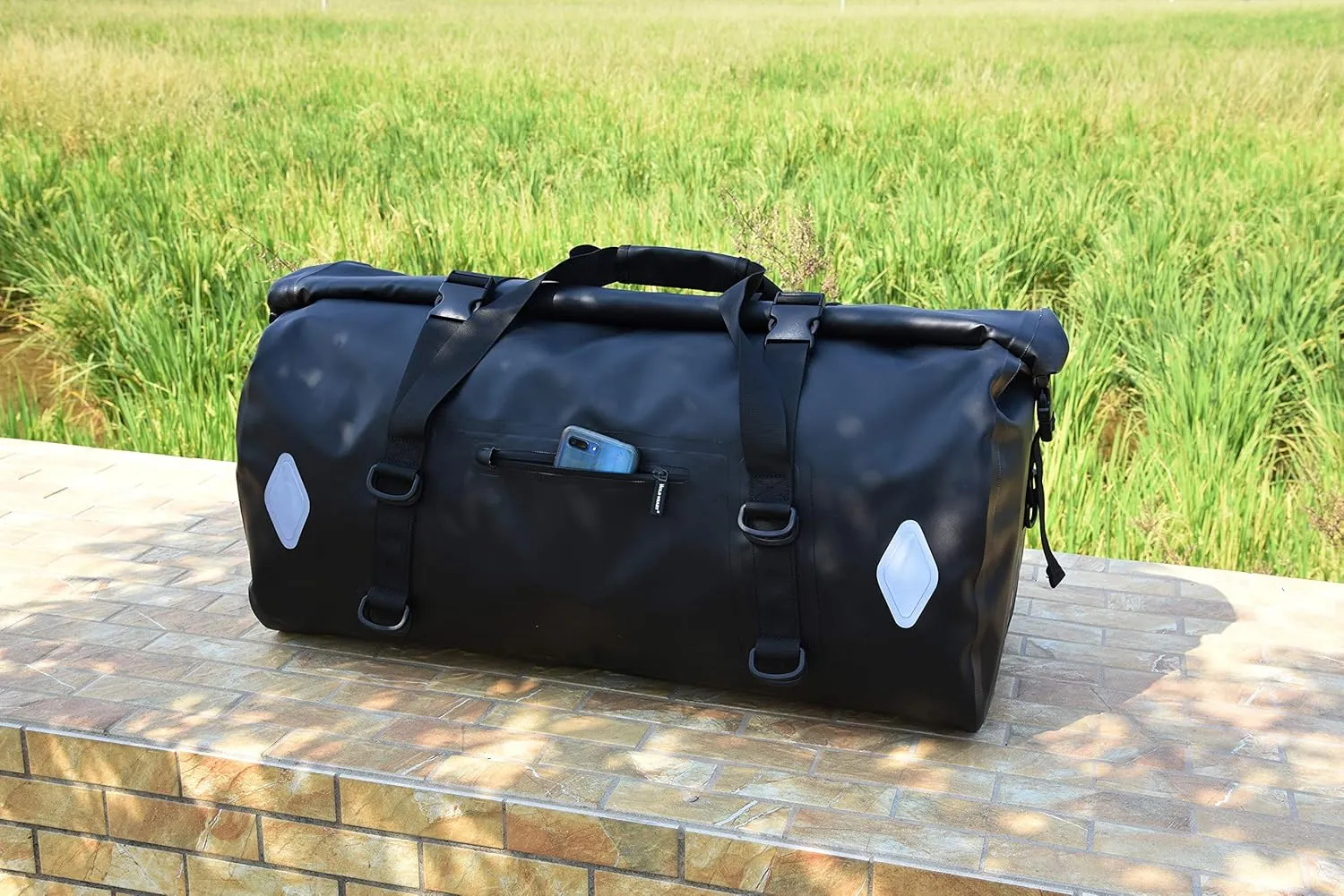 WILD HEART Waterproof Bag 55L 66L 77L Motorcycle Dry Duffel Bag for Travel,Motorcycling, Cycling,Hiking,Camping (55L, Black)