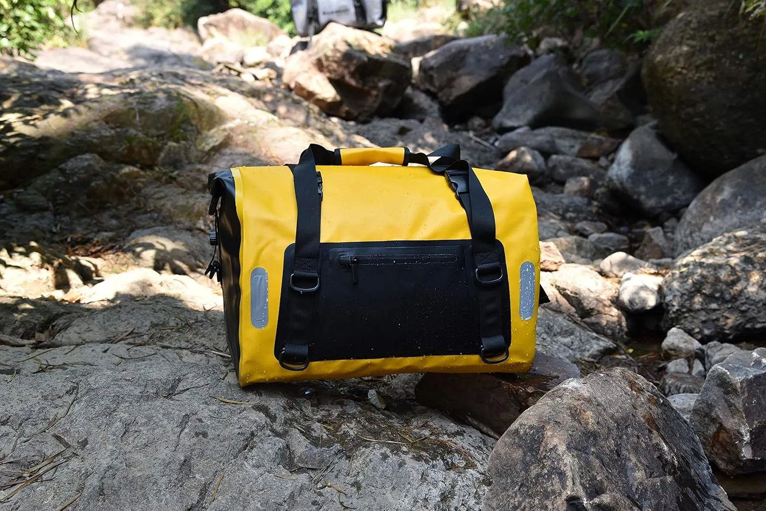 WILD HEART Waterproof Bag 55L 66L 77L Motorcycle Dry Duffel Bag for Travel,Motorcycling, Cycling,Hiking,Camping (55L, Yellow)