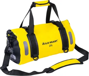 WILD HEART Waterproof Bag Duffel Bag 20L 30L 40L with Welded Seams Shoulder Straps, Mesh Pocket for Kayaking, Camping, Boating,Bicycle,Motorcycle