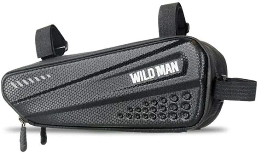 WILD MAN 1.2L Rainproof Hard Shell Bike Saddle Bag for Bicycle Triangle Frame Under Seat for Road Mountain Cycling