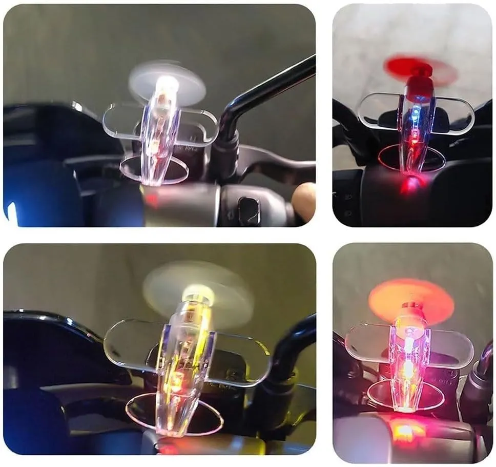 Wind-Powered LED Airplane Propeller, Waterproof Luminous Flying Toy for Motorcycle, Bicycle, and Car Decorations, LED Light Up Spinner for Helmets, Outdoor Sport Toys (4pcs)
