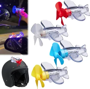 Wind-Powered LED Airplane Propeller, Waterproof Luminous Flying Toy for Motorcycle, Bicycle, and Car Decorations, LED Light Up Spinner for Helmets, Outdoor Sport Toys (4pcs)