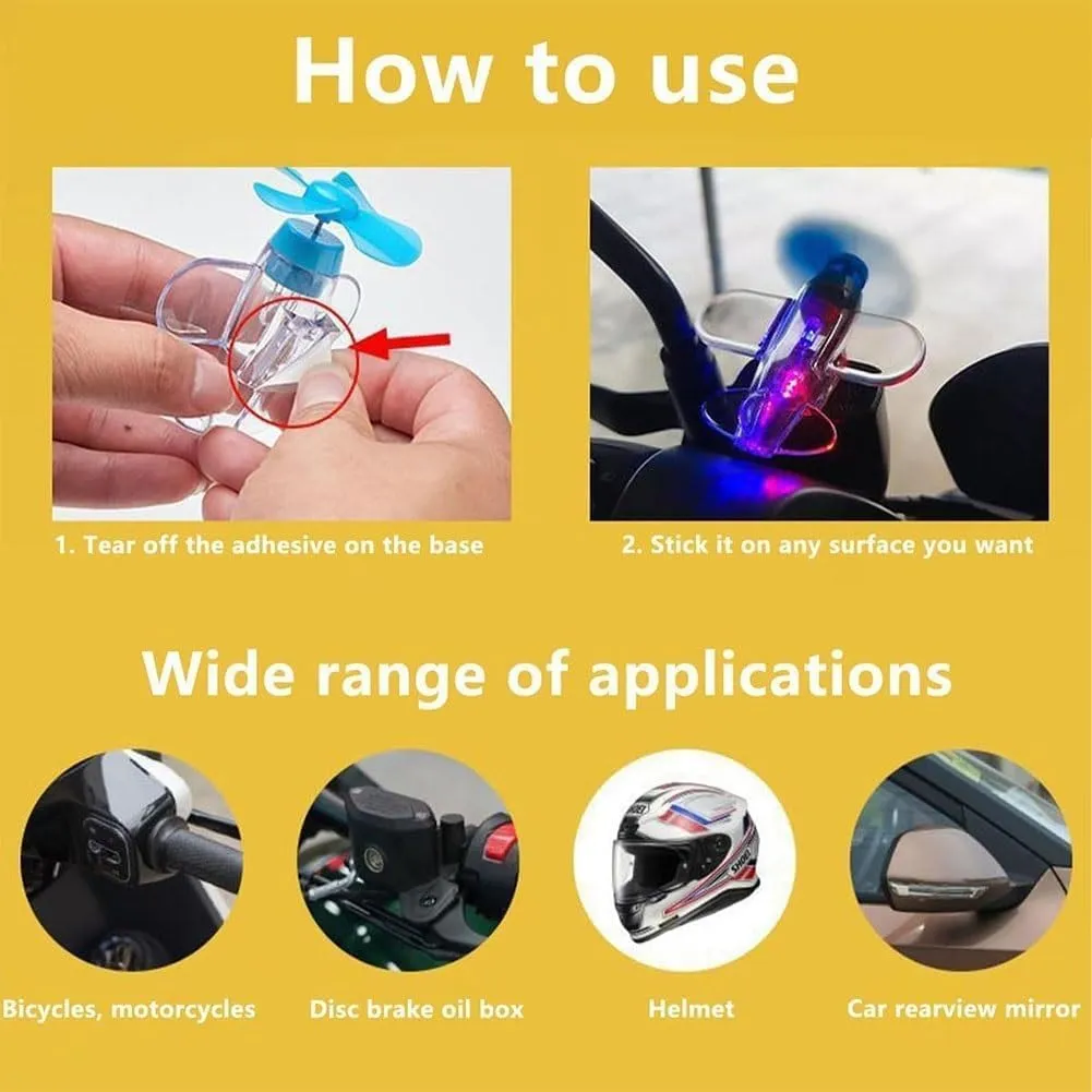 Wind-Powered LED Airplane Propeller, Waterproof Luminous Flying Toy for Motorcycle, Bicycle, and Car Decorations, LED Light Up Spinner for Helmets, Outdoor Sport Toys (4pcs)