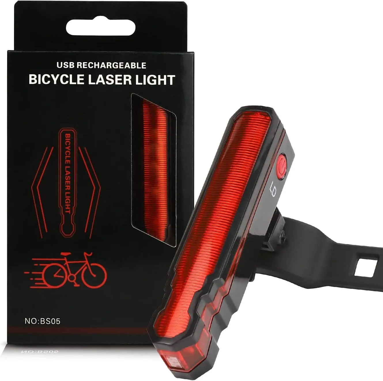 WINDFIRE Bike Tail Light Rechargeable, Red LED Rear Bike Lights, 6 Light Modes, Bicycle Laser Back Taillight Cycling Safety Warning Light, Bike Lights for Night Riding