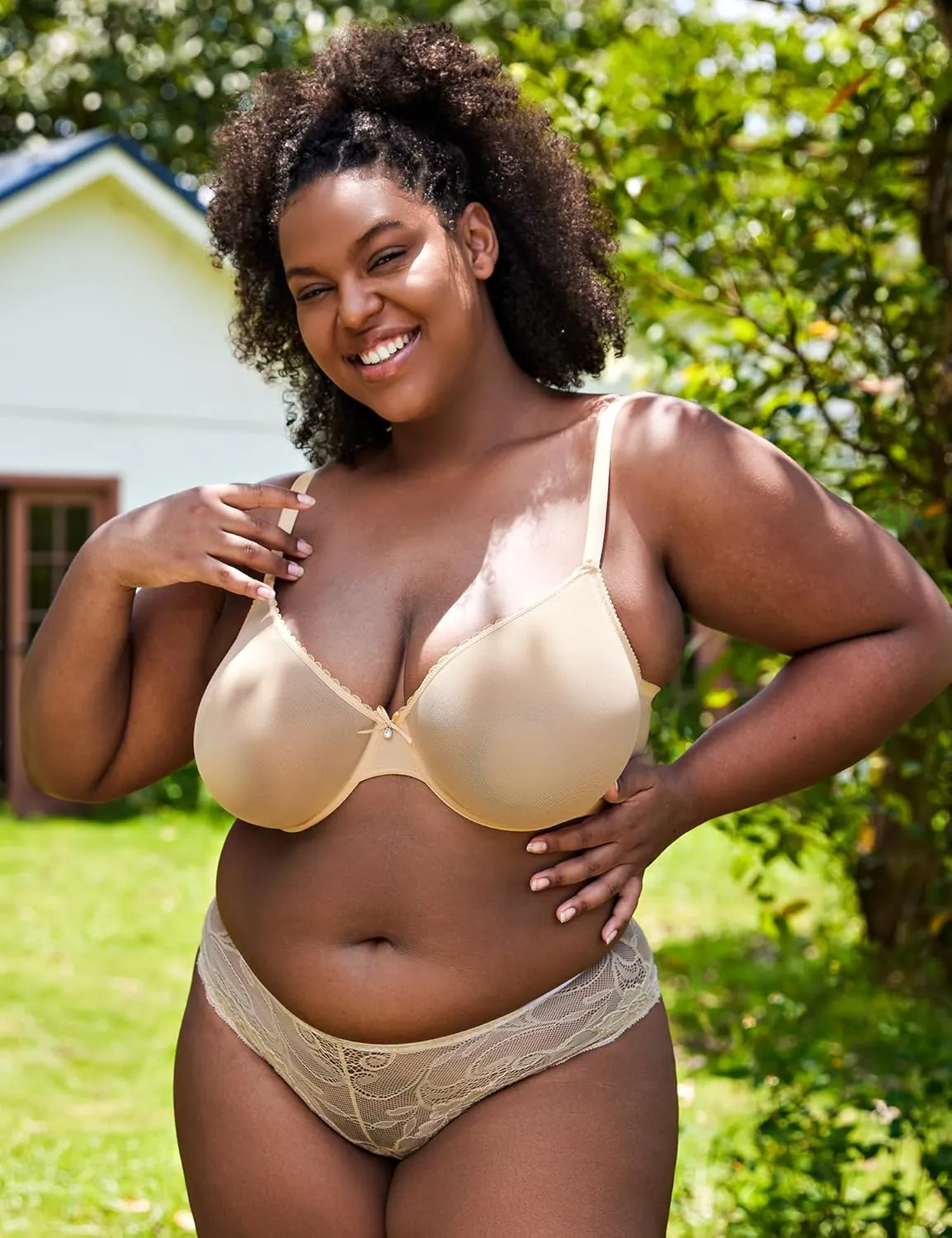 Wingslove Women's See Through Sexy Sheer Bra Unlined Underwire Support Everyday Bra with Silicone Nipple