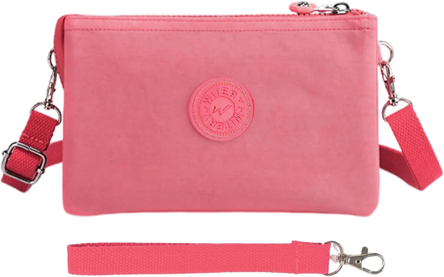 WITERY Wristlet Purse for Women - Waterproof Nylon Multi Pocket Small Clutch Purse with Shoulder and Wrist Straps