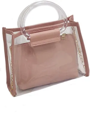 Women Clear Crossbody Bag, 2 in 1 Fashion Handbag and Purse, Top Handle & Shoulder Bags,Women's Beach Tote for Casual,Travel