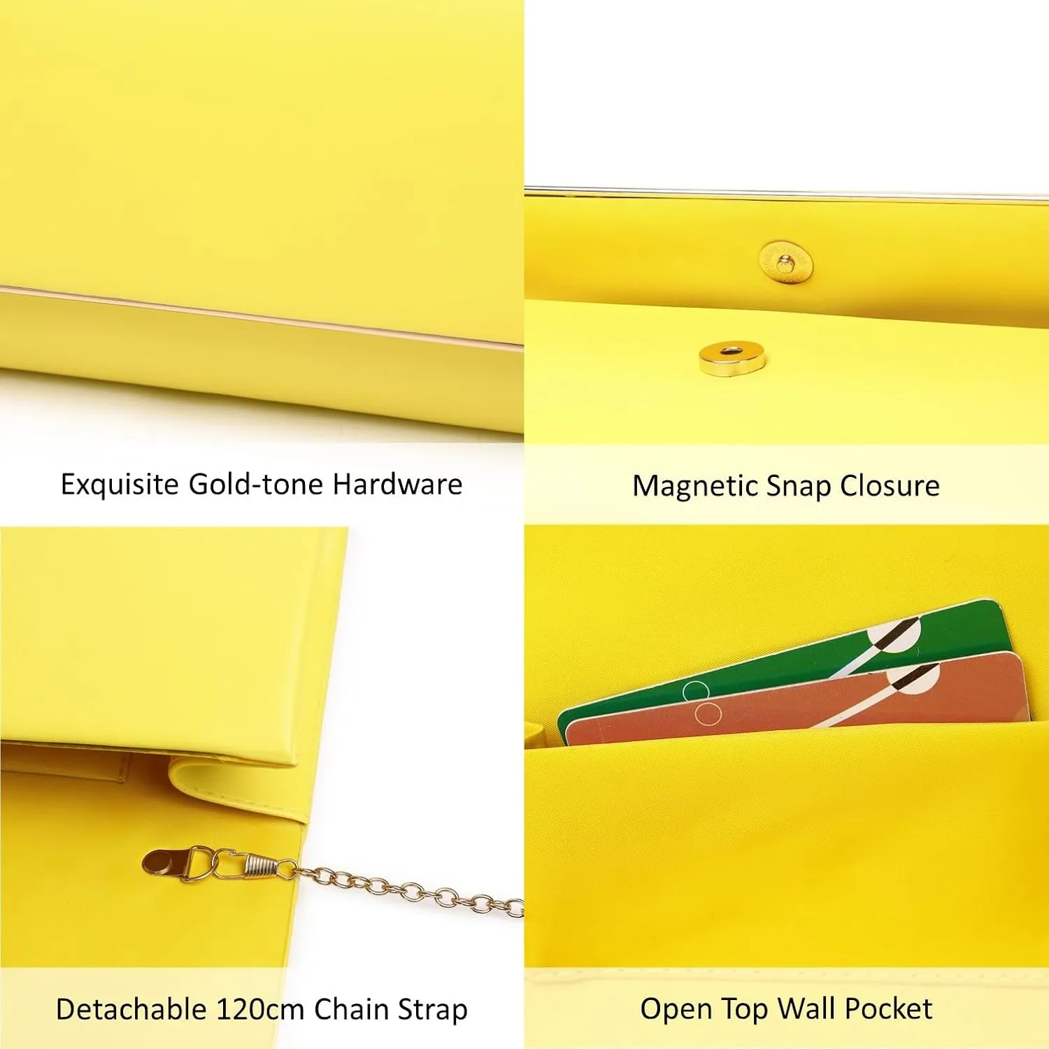 Women Evening Bag Vegan Leather Clutch Purse Shoulder Crossbody Envelope Bag for Party Wedding Prom Bridal