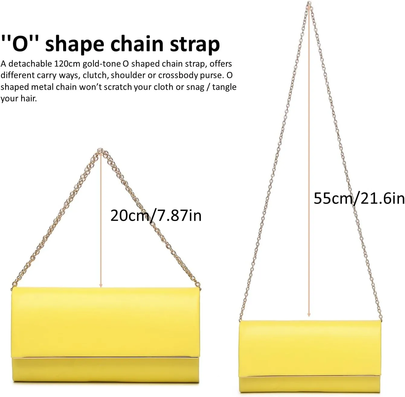 Women Evening Bag Vegan Leather Clutch Purse Shoulder Crossbody Envelope Bag for Party Wedding Prom Bridal