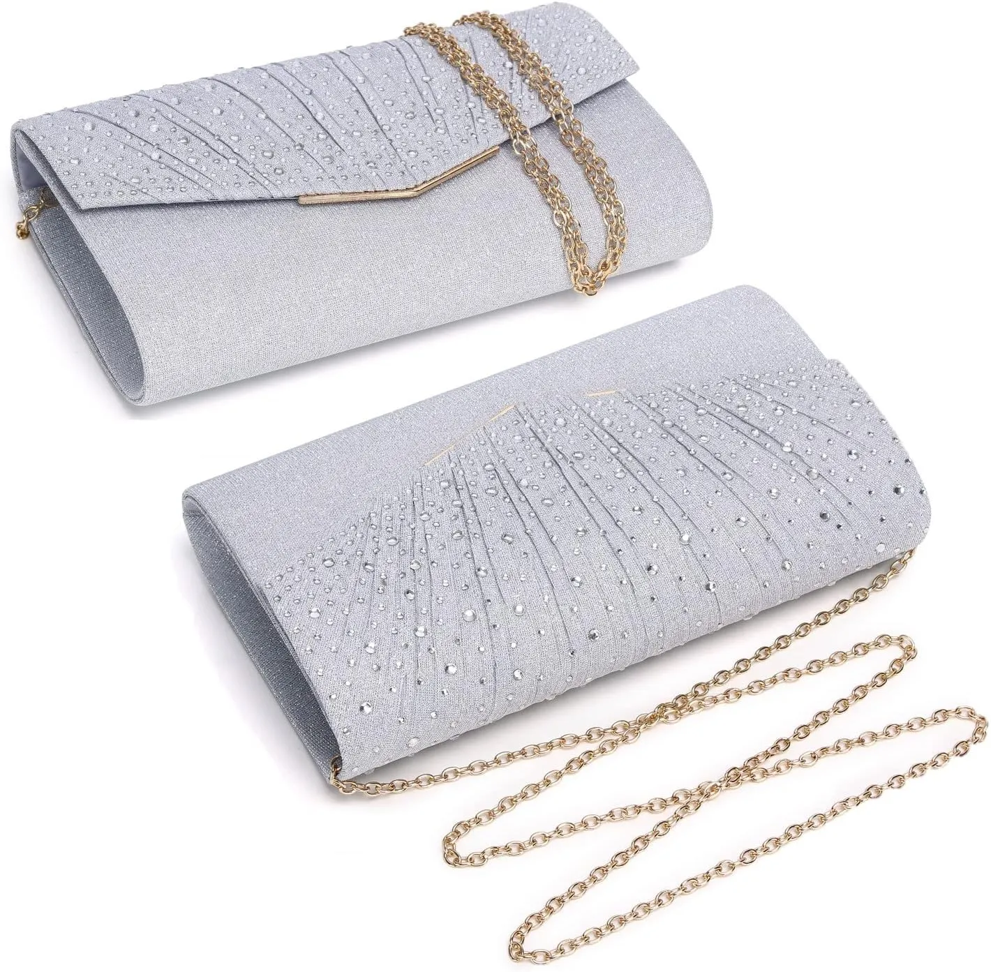 Women Evening Bags Glitter Sequins Clutch Purses for Women Shiny Envelope Handbag Formal Wedding Party Prom Purse