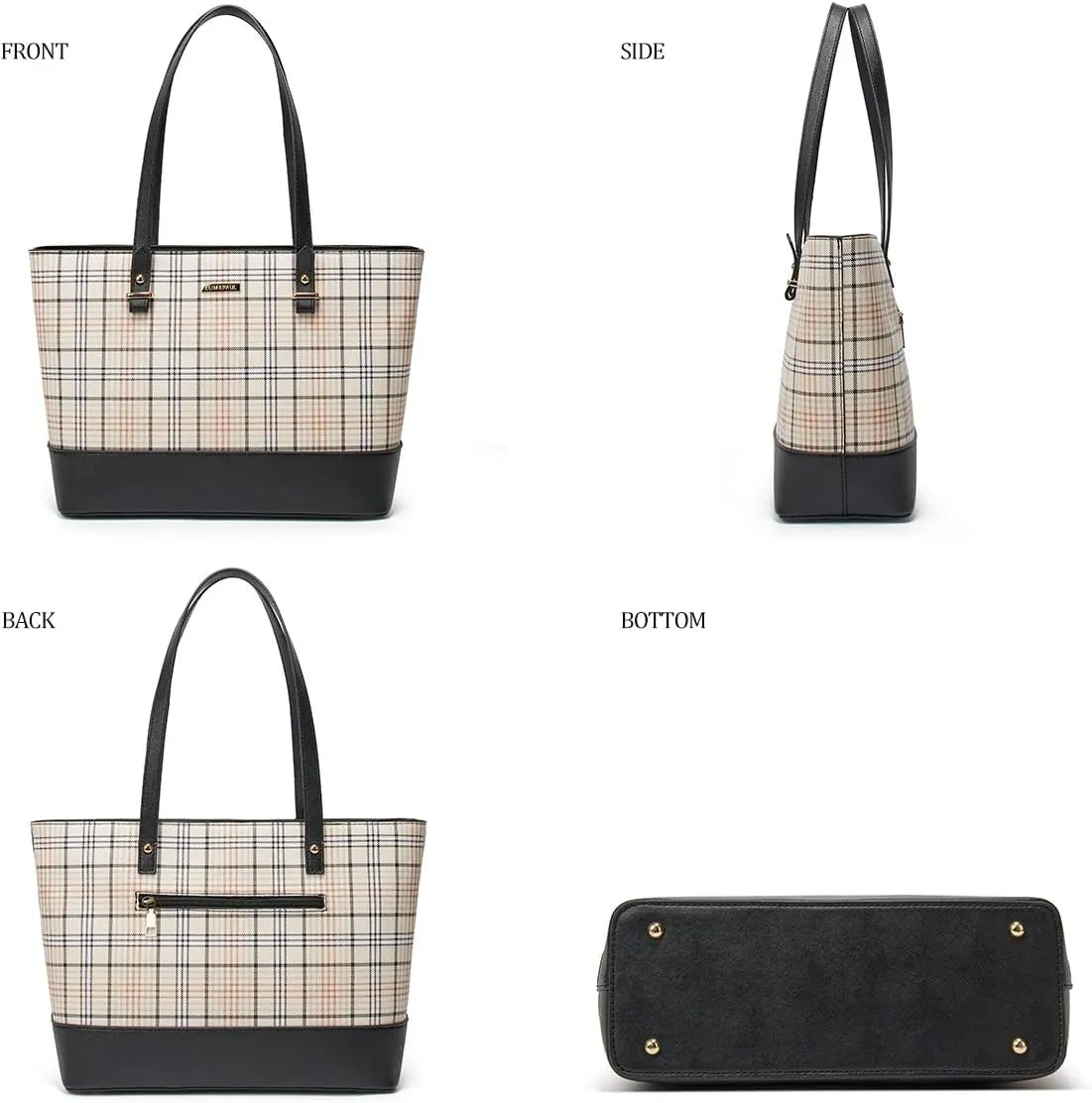 Women Fashion Synthetic Leather Handbags Tote Bag Shoulder Bag Top Handle Satchel Purse Set 4pcs