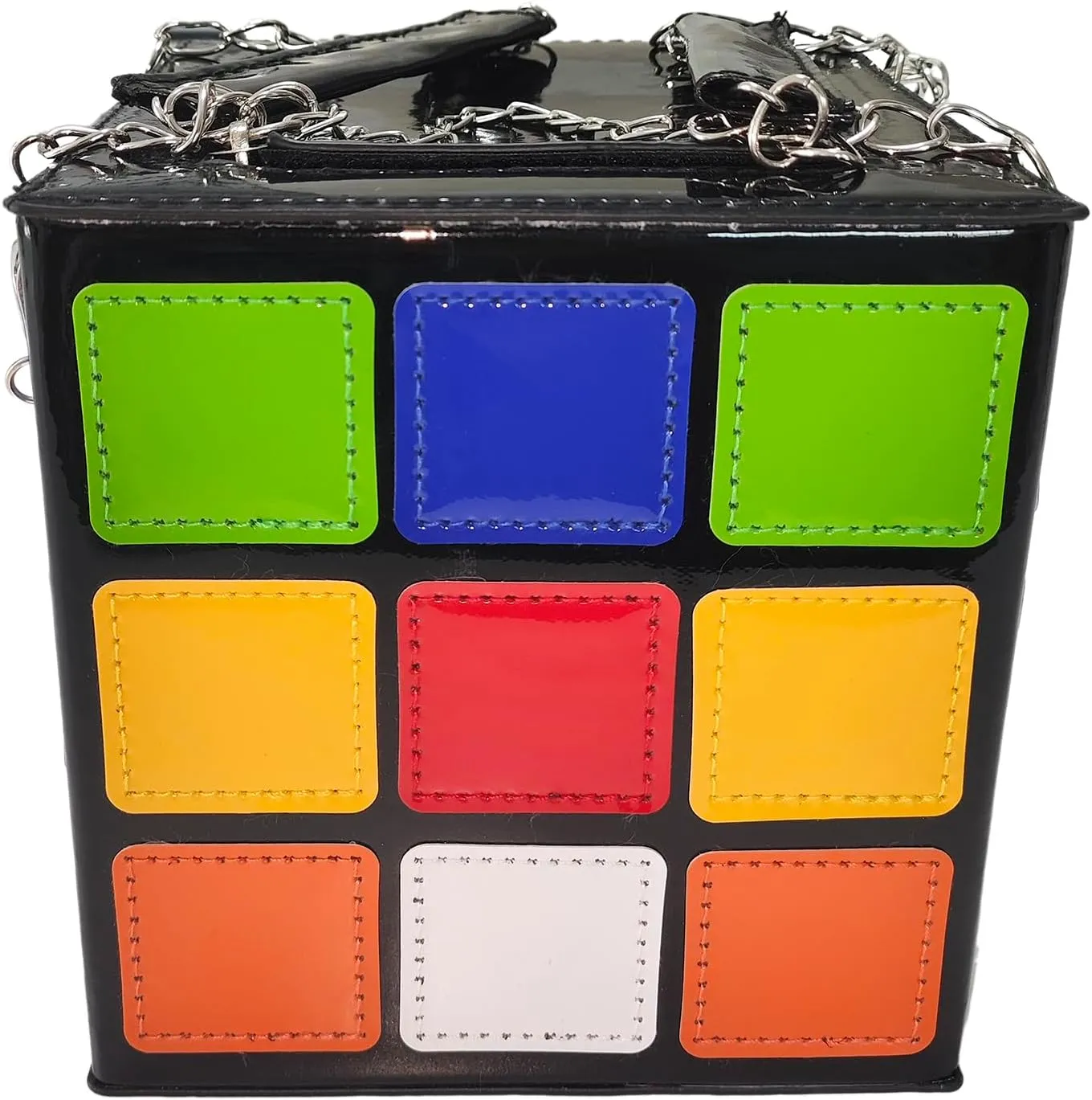 Women Fun Rubik's Cube Bag Magic Cube Shape Handbag Novelty Clutch Purses Unique Purses for Women