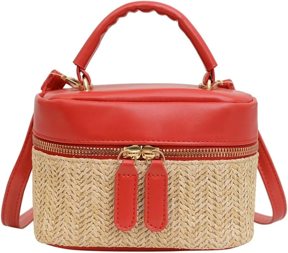 Women Small Summer Beach Tote Shoulder Bags Handwoven Straw Summer Crossbody Bag Makeup Purse Handbags