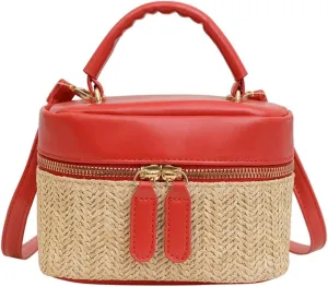 Women Small Summer Beach Tote Shoulder Bags Handwoven Straw Summer Crossbody Bag Makeup Purse Handbags
