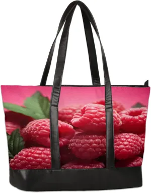 Women Tote Bag with Zipper, Shopper Handbag Travel Purse, PU Leather Laptop Tote Bags, Weekender Tote Bags