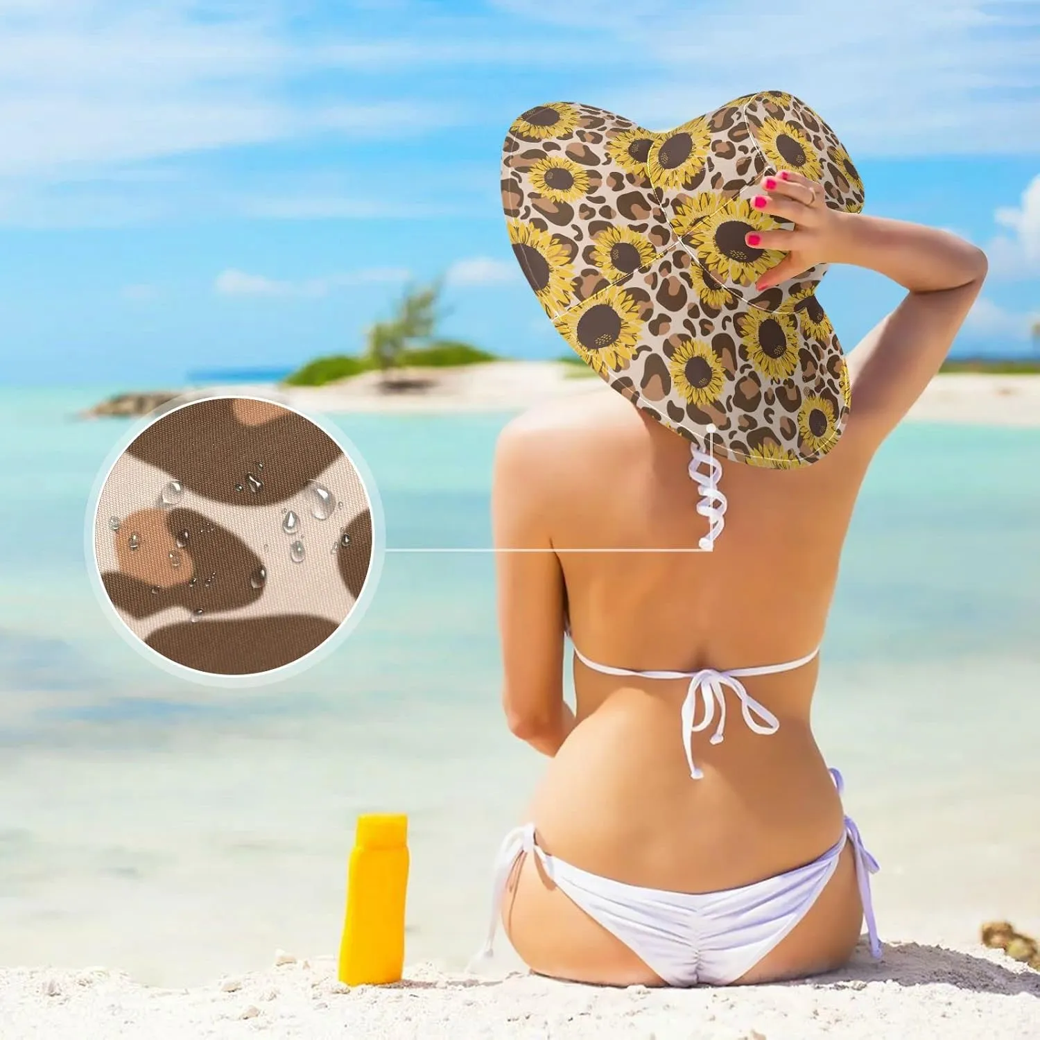 Women Wide Brim Hats Skulls Sun Hat Packable Sun Visors Floppy Summer Beach Hat for UV Protection