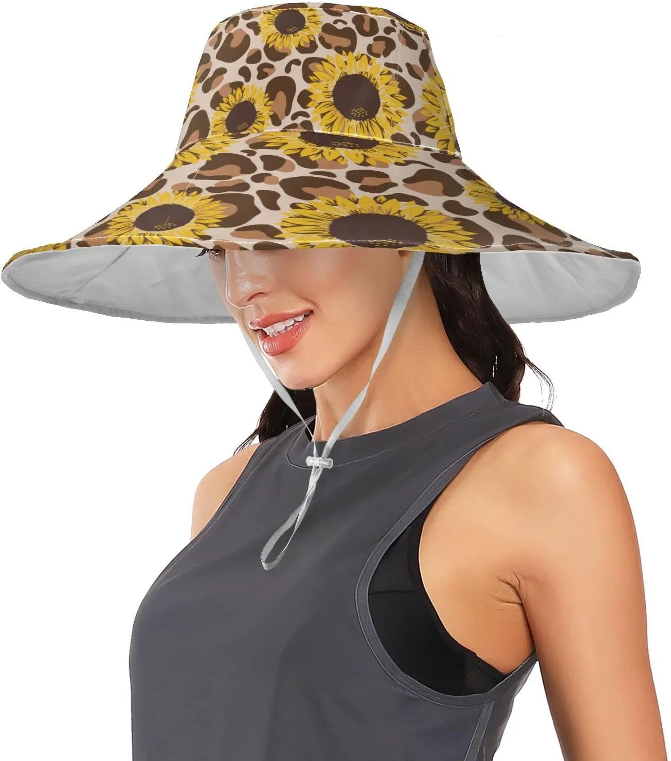 Women Wide Brim Hats Skulls Sun Hat Packable Sun Visors Floppy Summer Beach Hat for UV Protection
