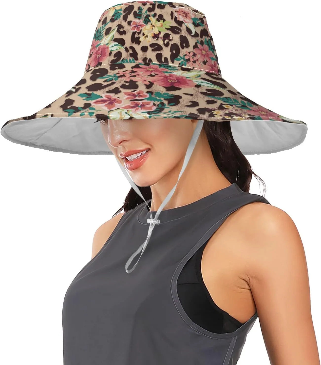 Women Wide Brim Hats Skulls Sun Hat Packable Sun Visors Floppy Summer Beach Hat for UV Protection