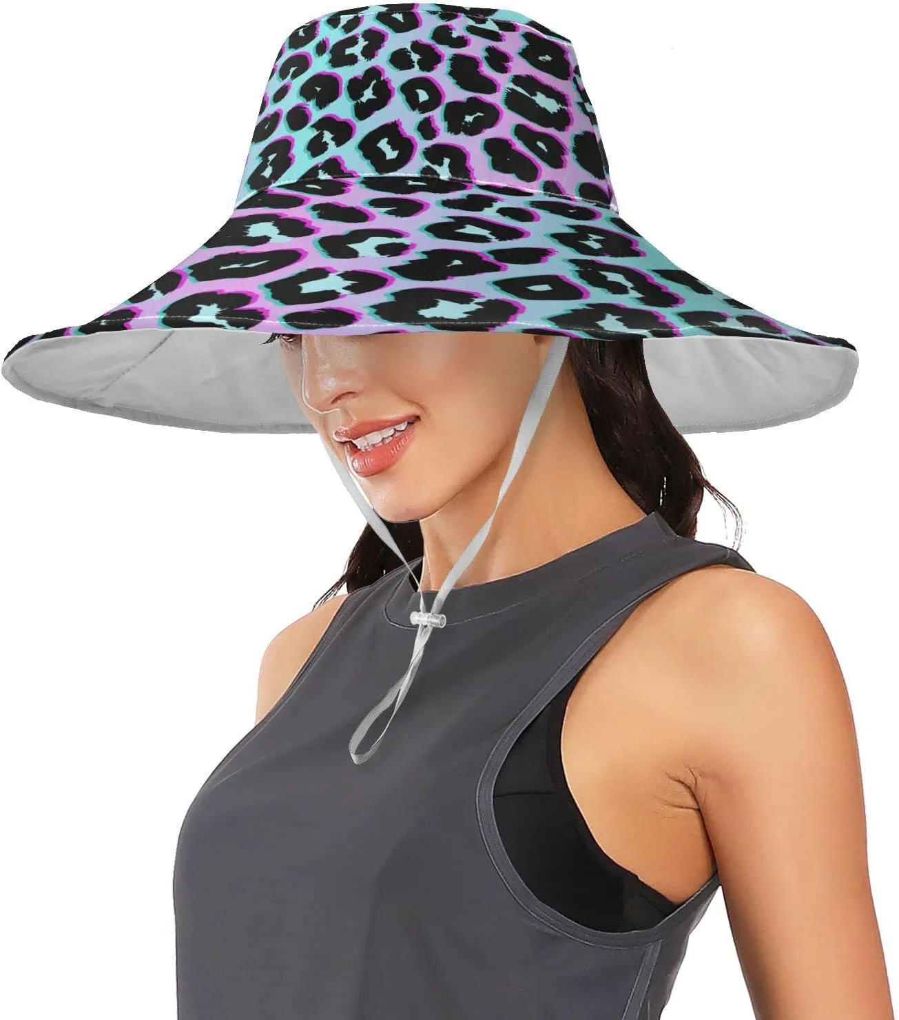 Women Wide Brim Hats Skulls Sun Hat Packable Sun Visors Floppy Summer Beach Hat for UV Protection