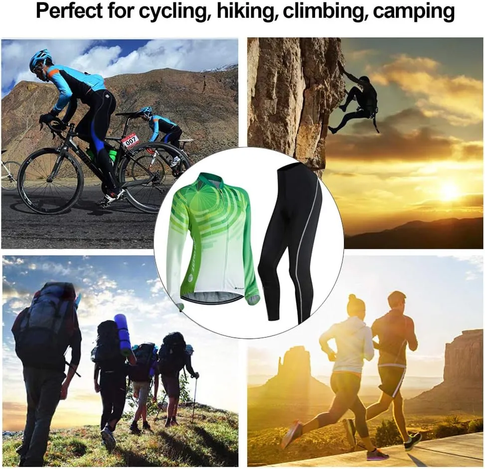 Women's Breathable Long Sleeve Cycling Suit 3D Gel Padded Bicycle Cloting Pants Set UV Protective