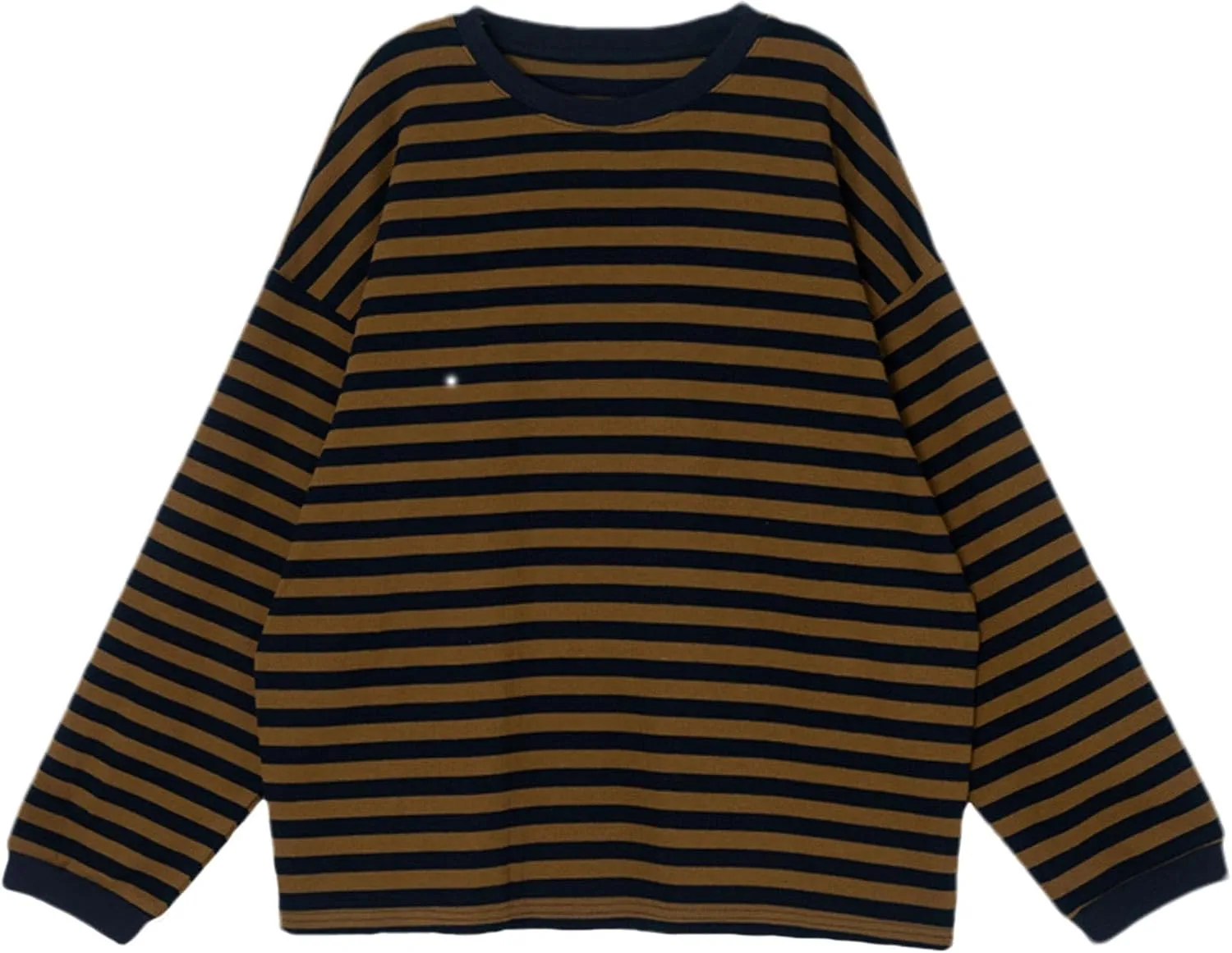 Womens Crew Neck Sweatshirts Color Block Striped Waffle Knit Long Sleeve Shirts Pullover Trendy Tops Fall Clothes
