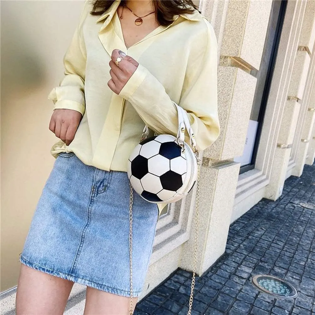 Women's Crossbody Bag Handle Tote Messenger Shoulder Bags Ball Shape PU Leather Round Handbags for Women