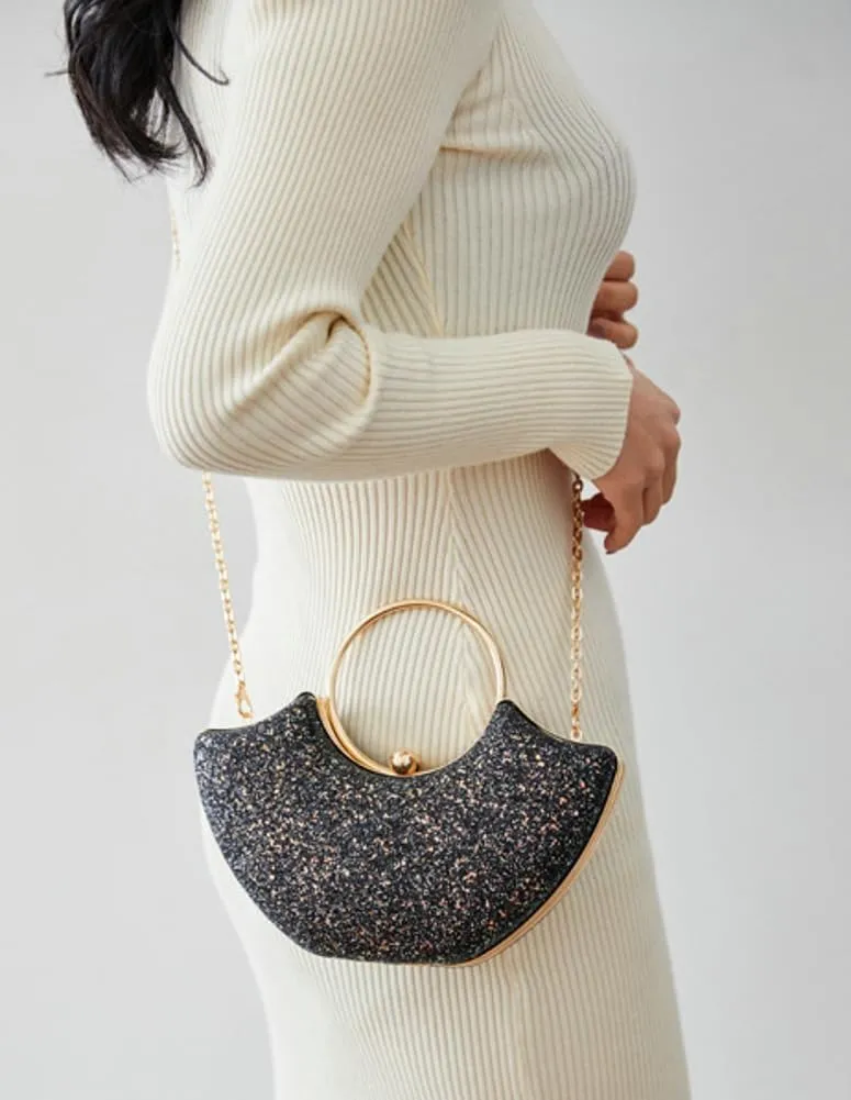 Womens Evening Clutch Purses Elegant Shoulder Crossbody Bag with Chain Sparkling Rhinestone Party Wedding Handbags