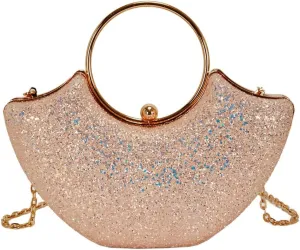 Womens Evening Clutch Purses Elegant Shoulder Crossbody Bag with Chain Sparkling Rhinestone Party Wedding Handbags