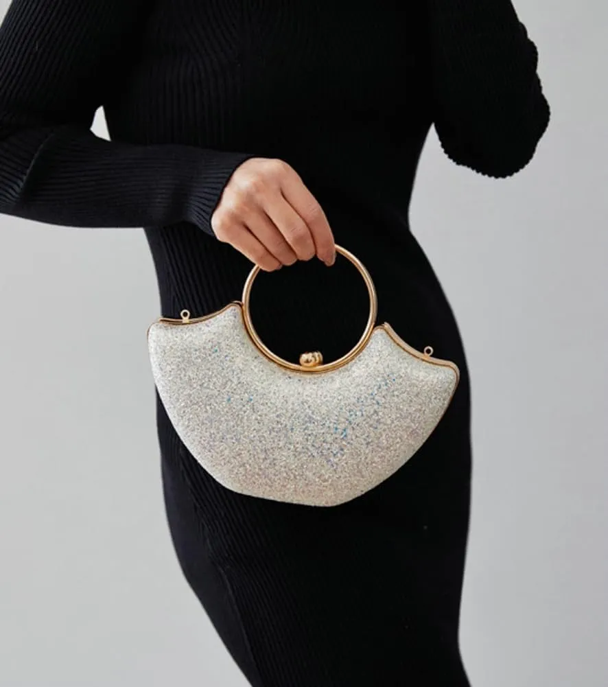 Womens Evening Clutch Purses Elegant Shoulder Crossbody Bag with Chain Sparkling Rhinestone Party Wedding Handbags