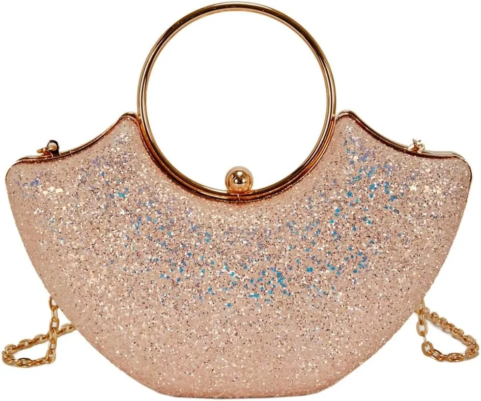 Womens Evening Clutch Purses Elegant Shoulder Crossbody Bag with Chain Sparkling Rhinestone Party Wedding Handbags