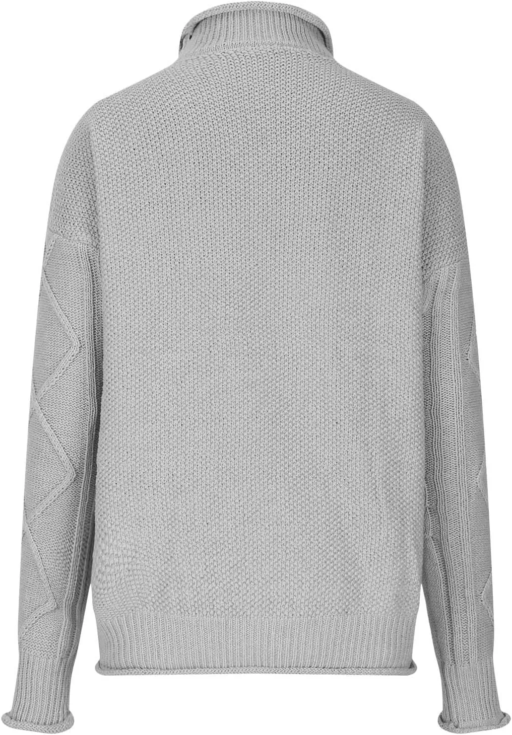 Womens Fall Clothes Fisherman Cable Knit Sweater Mock Neck Lantern Sleeve Knit Top Comfy Clothes for Flying