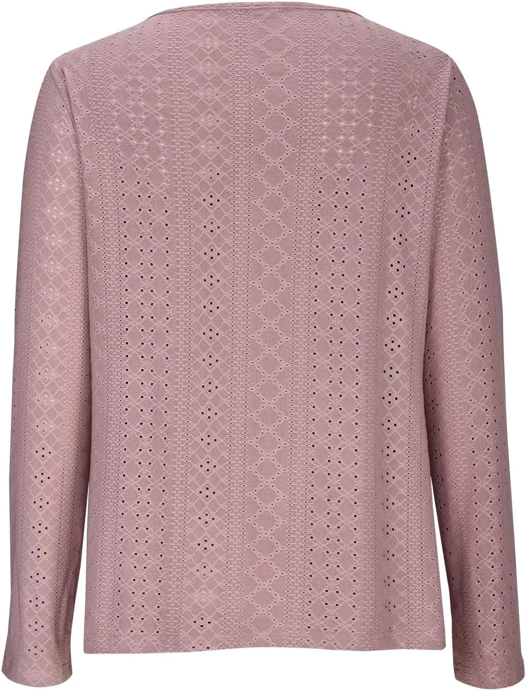 Womens Fashion Tops Eyelet Embroidery Long Sleeve Button Dwon Shirts Loose Casual 2024 Fall Clothes Comfy Shirt