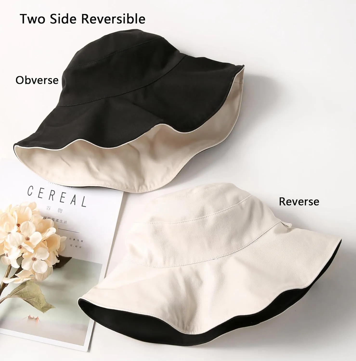 Womens Foldable Shapeable Brim Sun Hat UPF 50  Cotton Wide Brim Beach Adjustable Chin Strap Hat Sun Protection Cap